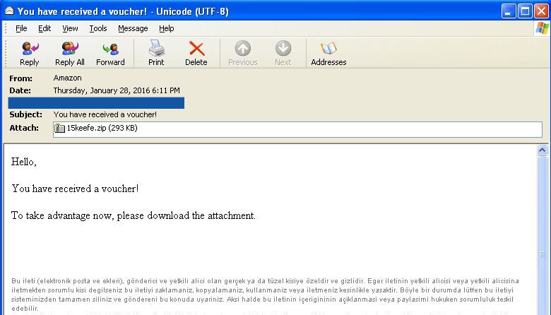 Sample Spam Email